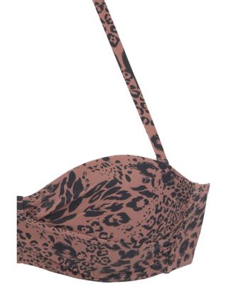 Women's Leopard Cheetah Print Bandeau Bikini Swimsuit Top Bra Sizing