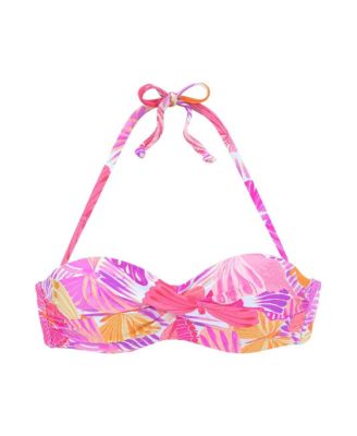 Women's Butterfly Print Bandeau Bikini Swimsuit Top Bra Sizing