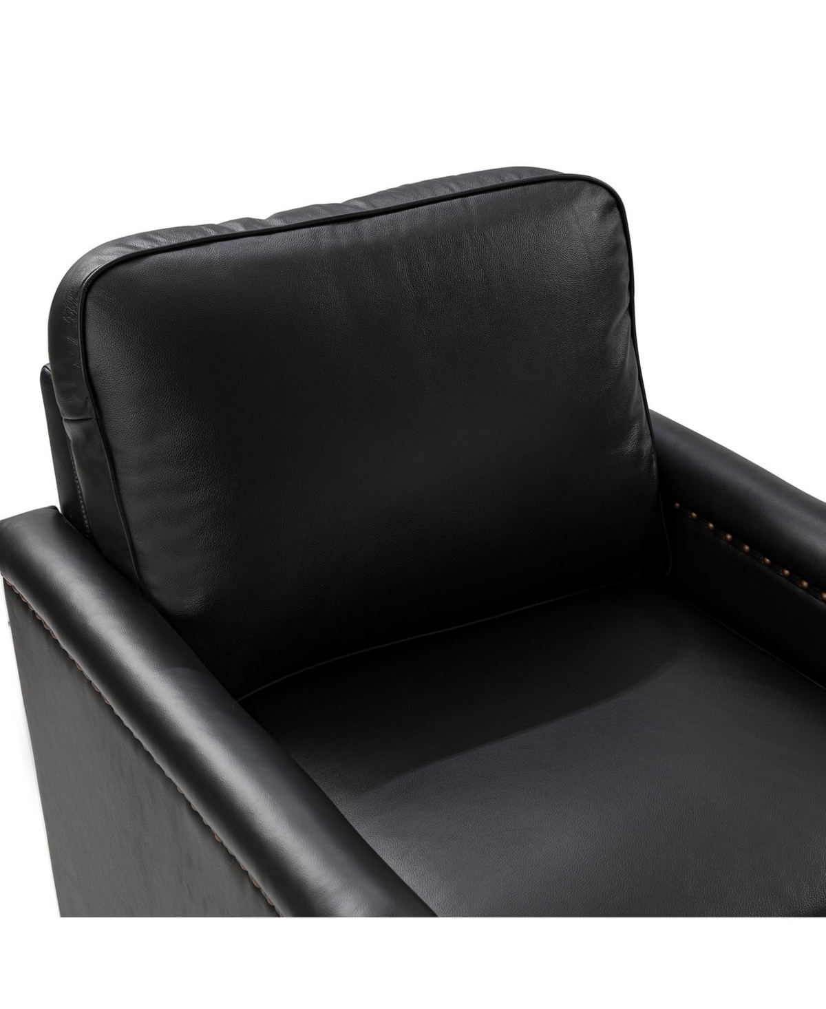 Hulala Home Rita 29" Wide Genuine Leather Swivel Chair