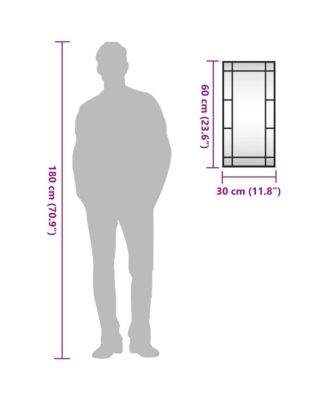 Wall Mirror Black Glass, Powder-Coated Iron Medium Durable