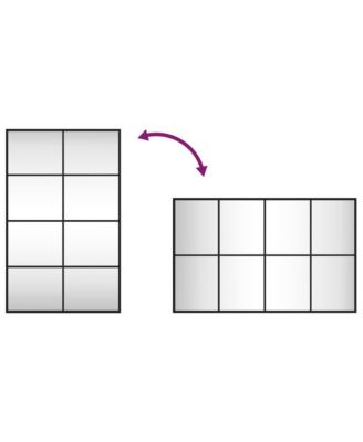 Wall Mirror Black Glass, Powder-coated iron 19.7 x 31.5 in