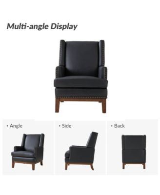 Regina Genuine Leather Arm Chair with Solid Wood Frame