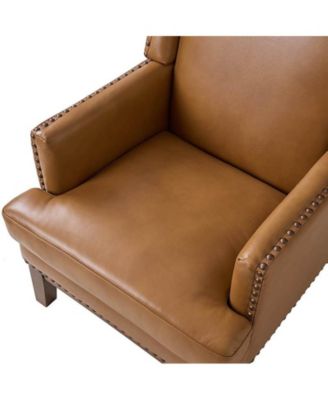 Regina Genuine Leather Arm Chair with Solid Wood Frame