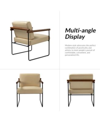 Modern Arm Chair with Sturdy Metal Tube Side