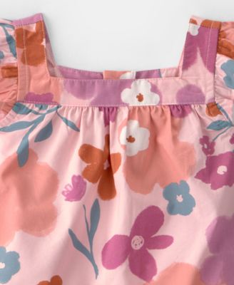Baby Girls' Floral Print Tank Top, Shorts and Headband, 3-Piece Set
