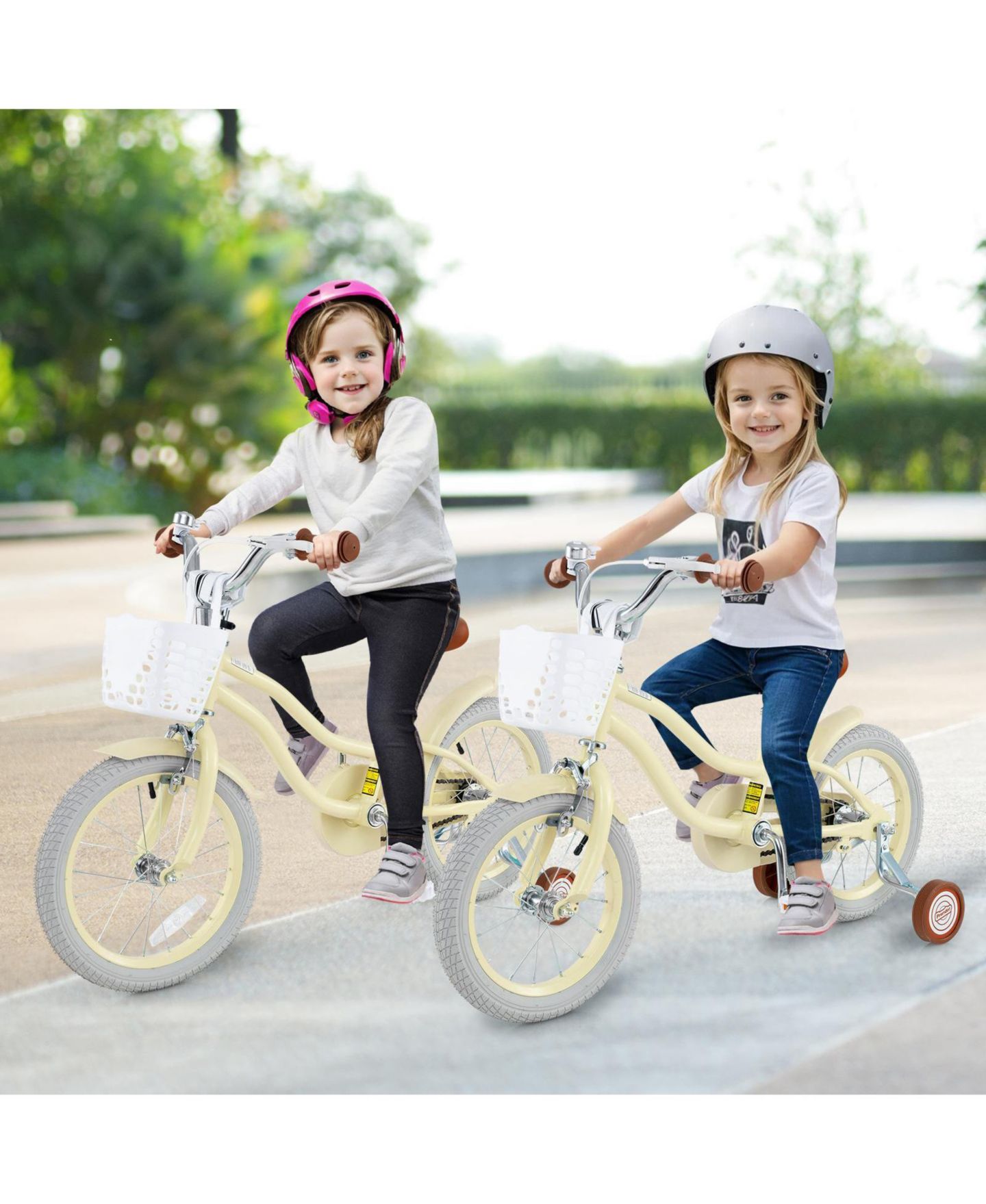 Детская игрушка SUGIFT 14 Inch Adjustable Kids Bike with Training Wheels, Ages 3-8, цвет: Жёлтый — фото 2