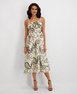 kensie - Women's Embroidered Square Neck Dress