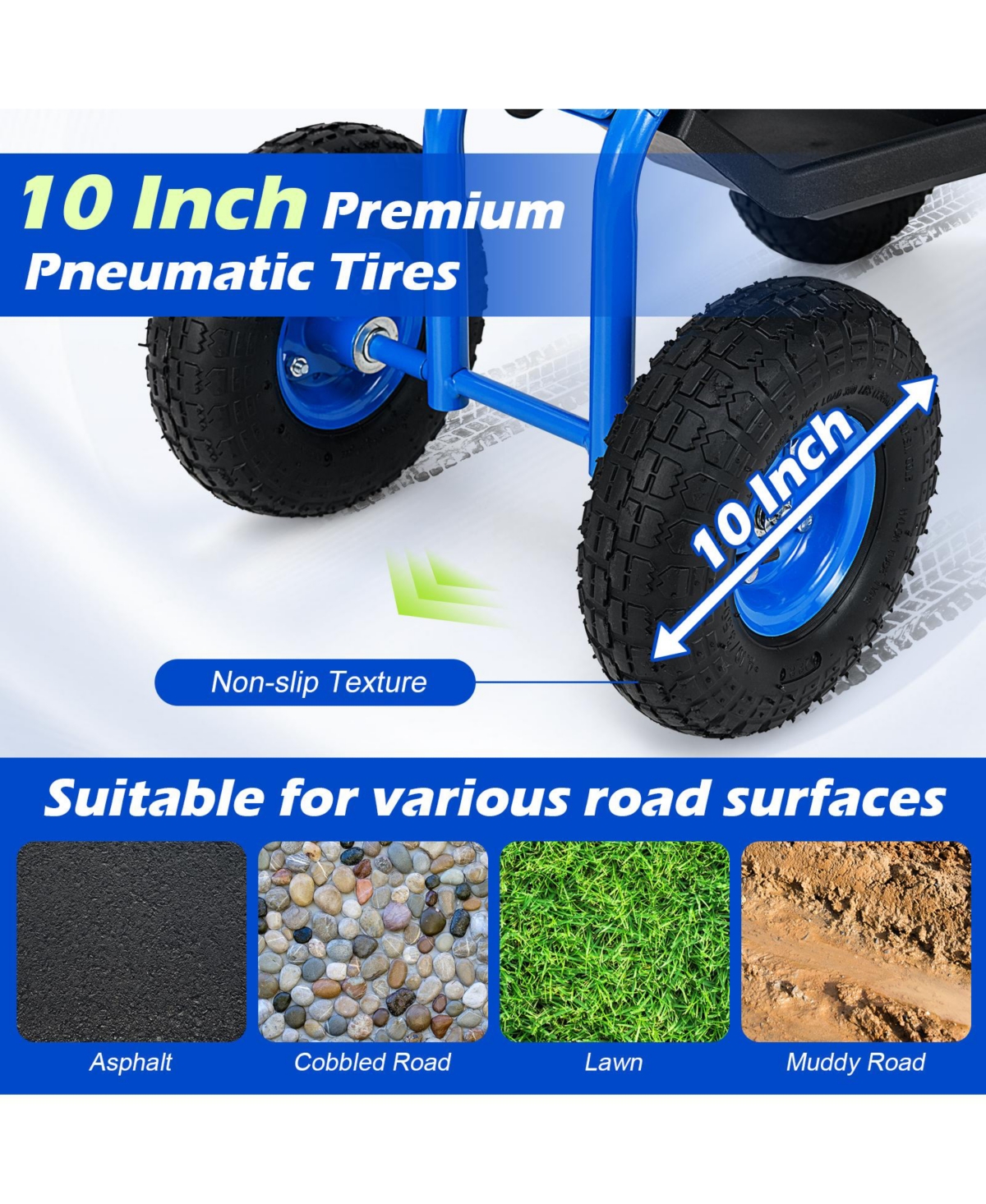 Sugift Garden Cart with Heavy Duty Tool Tray