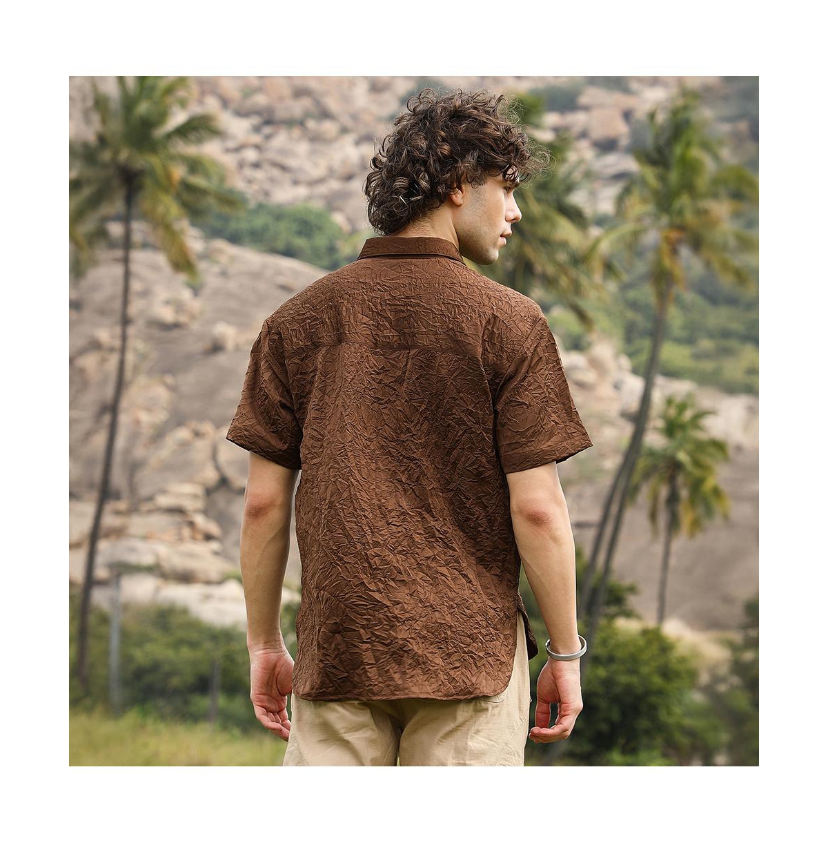 Campus Sutra Men's Crumple-Tactile Shirt