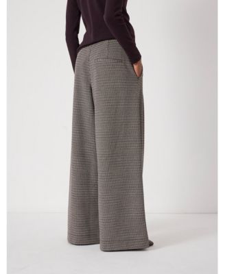 Women's Check Wide Leg Jersey Pants