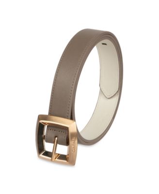Women's Two-in-One Reversible Puffed Beveled Edge Buckle Belt