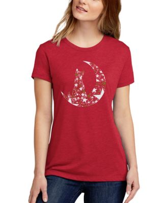Women's Cat Sitting On Moon Short-Sleeve T-Shirt