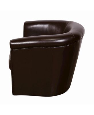Marvel Contemporary Leather-Look Swivel Accent Chair, Brown