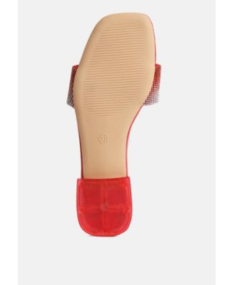 Womens Top Flirt Rhinestone Slip On Sandals