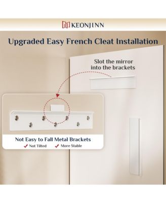 Inch Beveled Bathroom Vanity Mirror Shatterproof Frameless Wall Mirrored Over Sink Horizontal/Vertical