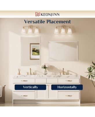 Inch Beveled Bathroom Vanity Mirror Shatterproof Frameless Wall Mirrored Over Sink Horizontal/Vertical