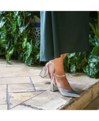 Women's Marilyn Silver Customizable V Mule