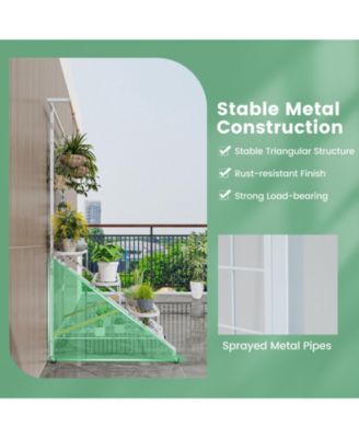 4-Tier Hanging Plant Stand with Hanging Bar