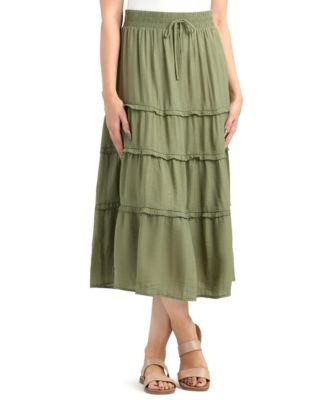 Juniors' Resort Crinkle Midi Skirt