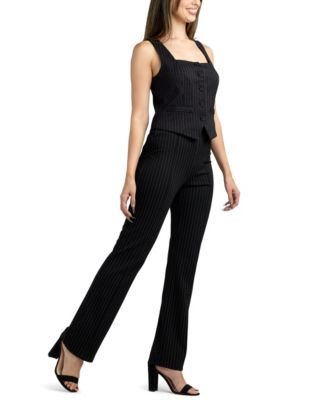 Junior's Pinstripe Flare-Leg Pants