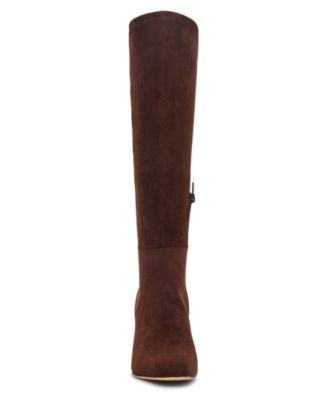 Wisee Wide-Calf Block-Heel Knee-High Dress Boots