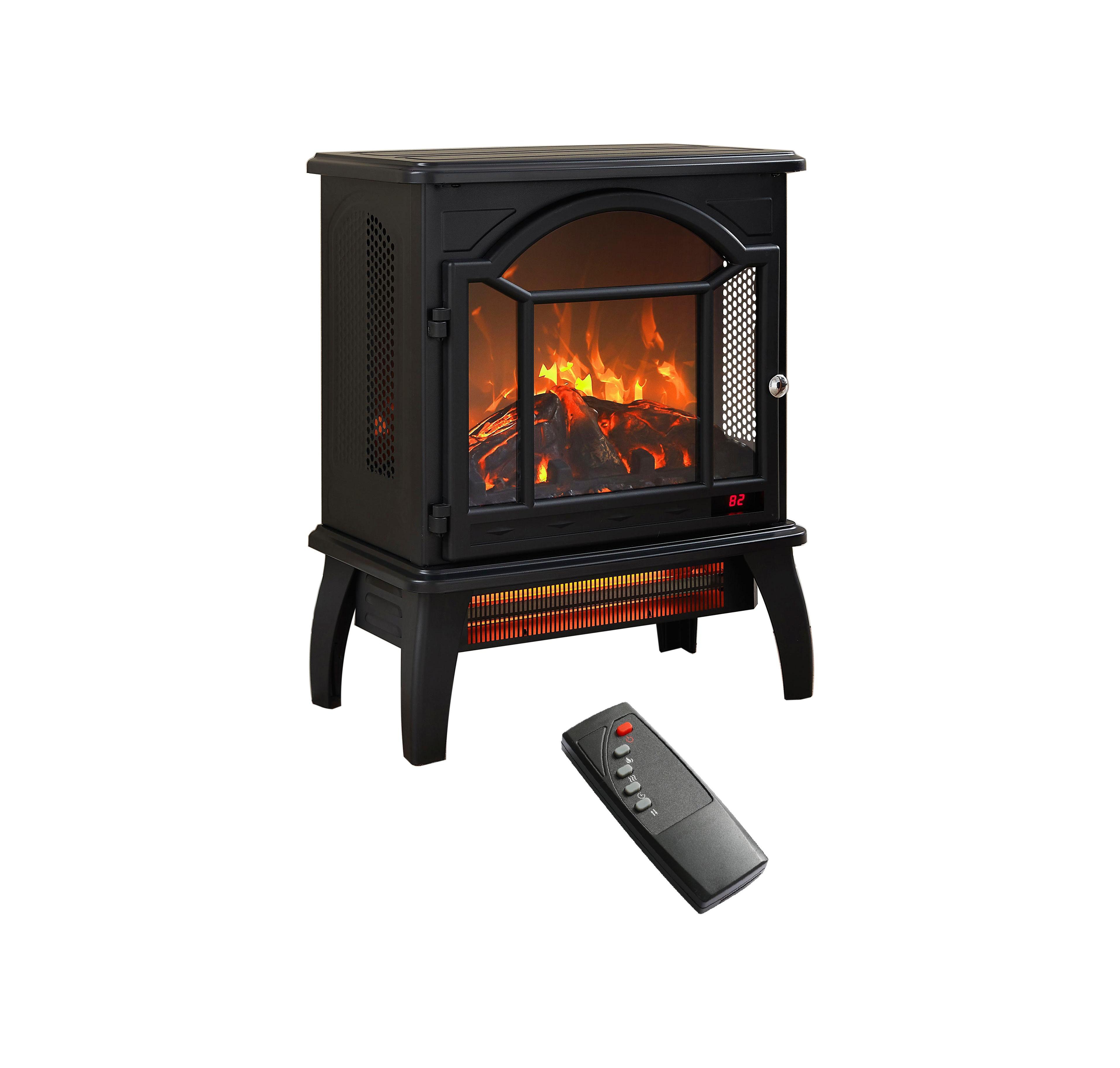 Flynama 18 inch 3D Flame Electric Infrared Quartz Fireplace Stove with remote control