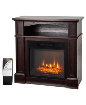 18 Inch 1400W Electric TV Stand Fireplace with Shelf