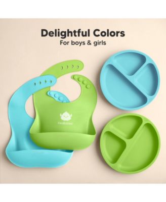 2-Pack Silicone Bibs For Babies, Food Grade Silicone Baby Bibs for Eating, Feeding, Toddler Bibs, Boys, Girls