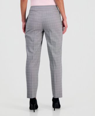 Petite Slim-Fit Tailored Houndstooth Pants