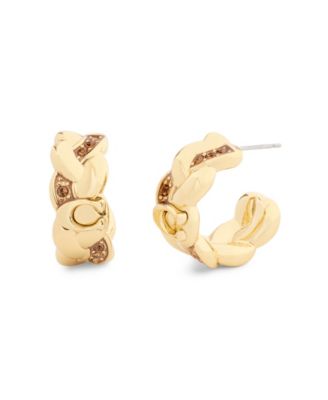 Faux Stone Signature C Braided Hoop Earrings