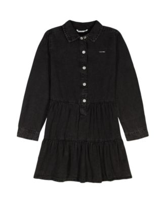 Calvin Klein - Girls' Long-Sleeve Denim Shirt Dress