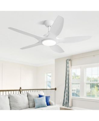 48-inch Matte White 5-Blade Ceiling Fan with Six Speed Remote Control and Forward Reverse Function for Indoor Use