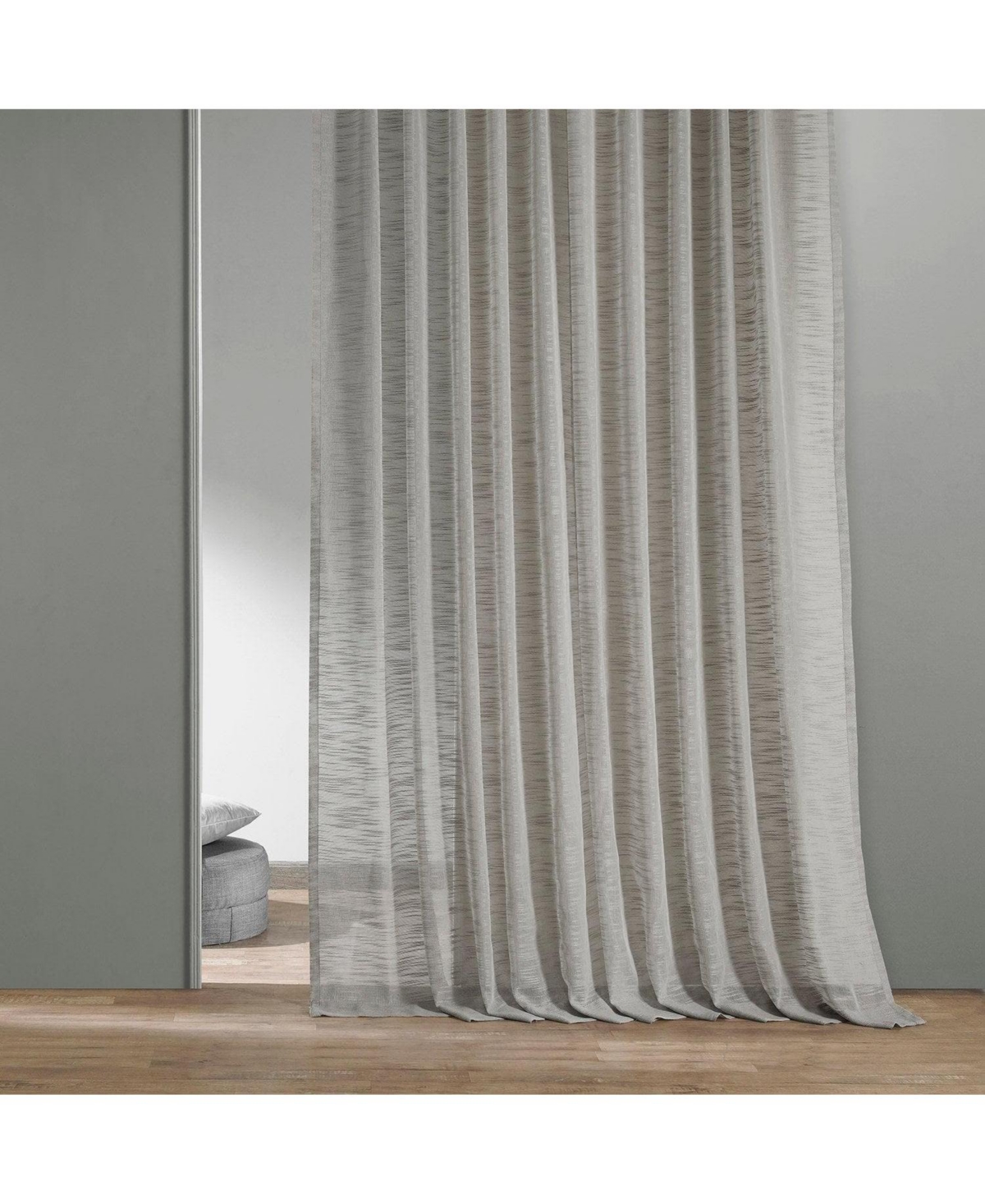 Half Price Drapes Faux Linen Sheer Curtain Pair (2 Panels