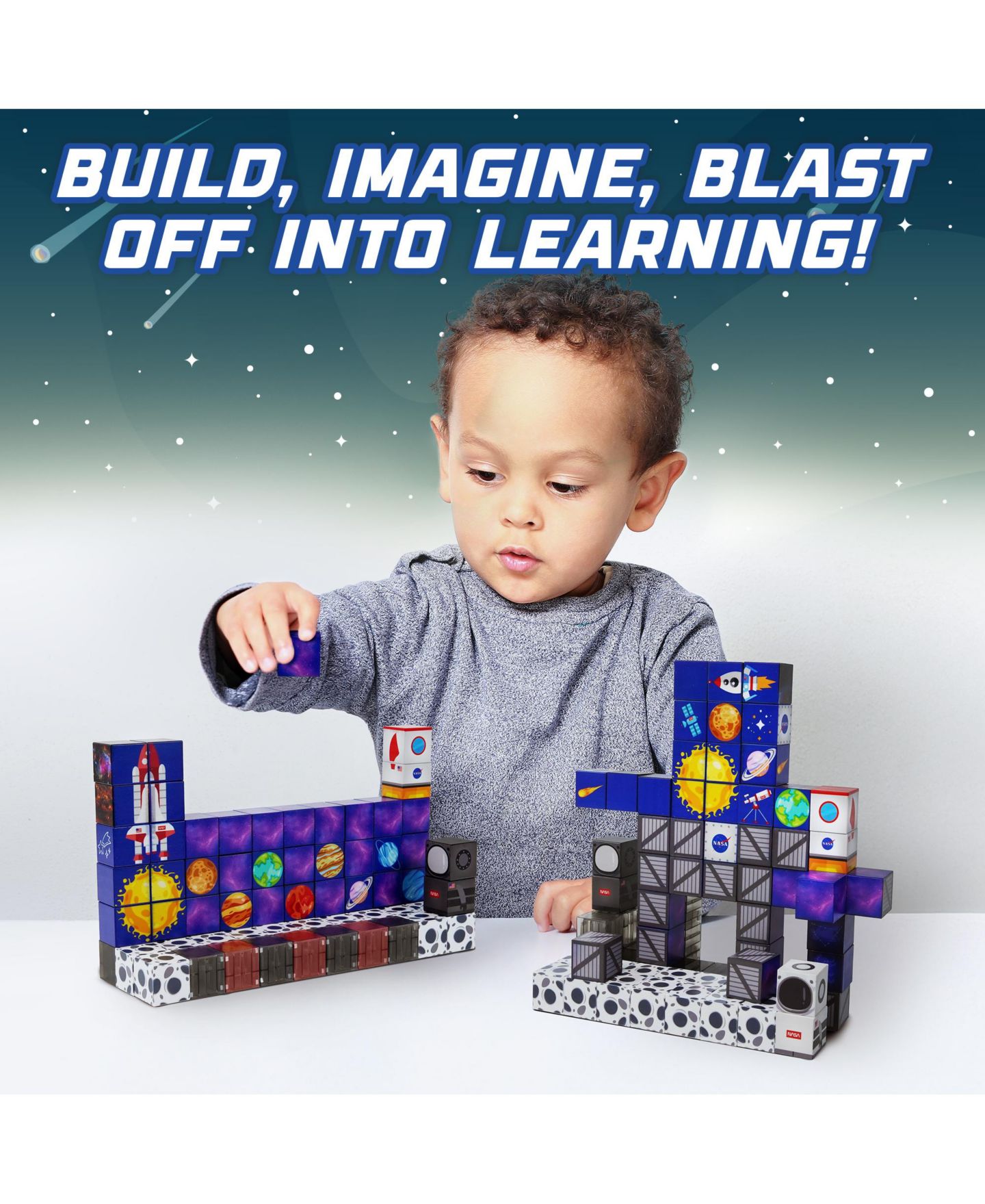 Детский конструктор USA Toyz Space Squad Magnetic 84-Piece Building Set, Ages 3+ — фото 8