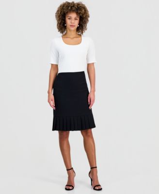 Women's Pleated-Hem Midi Skirt