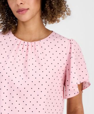 Women's Printed Tulip-Sleeve Blouse