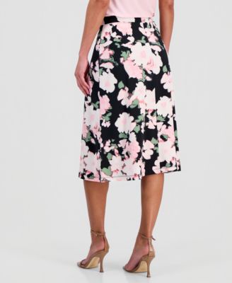 Women's Printed Pull-On Midi Skirt