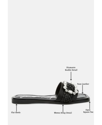 Womens Hazbin Diamante Flat