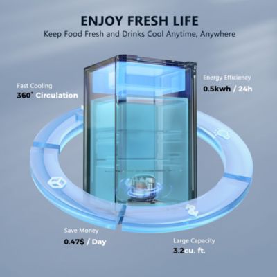 3.2 Cu.Ft Single Door Mini Fridge with Freezer