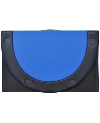 Poker Table Blue MDF, PVC Large Foldable Folding Poker Table