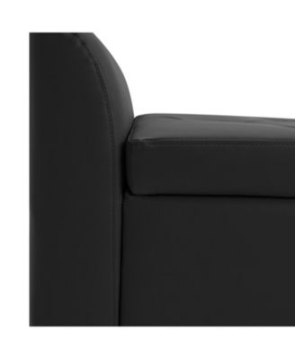 Monica 57.75 PU "Wide Tufted Storage Bench with Flared Arms