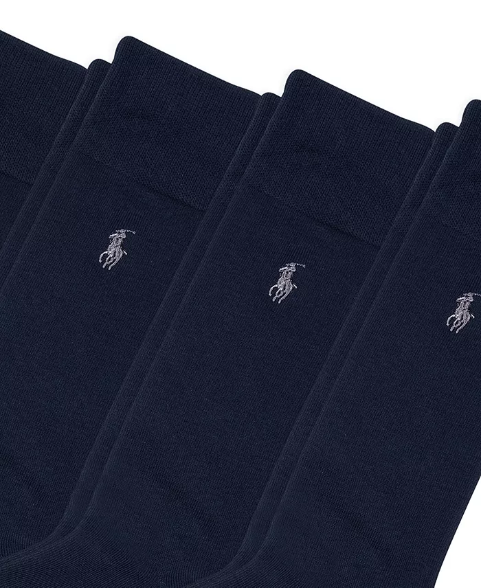 Men's Flat Knit Slack Dress Socks, 4-Pack - thumbnail 5