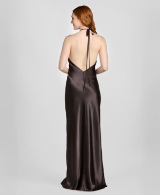 Junior's Halter-Neck Slip Dress