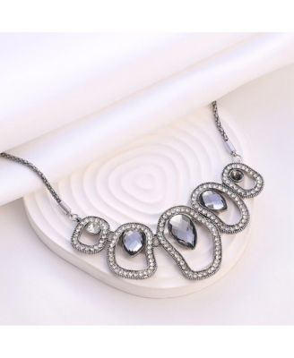 Women's The Teardrop-Halo Collar Necklace - Space Grey