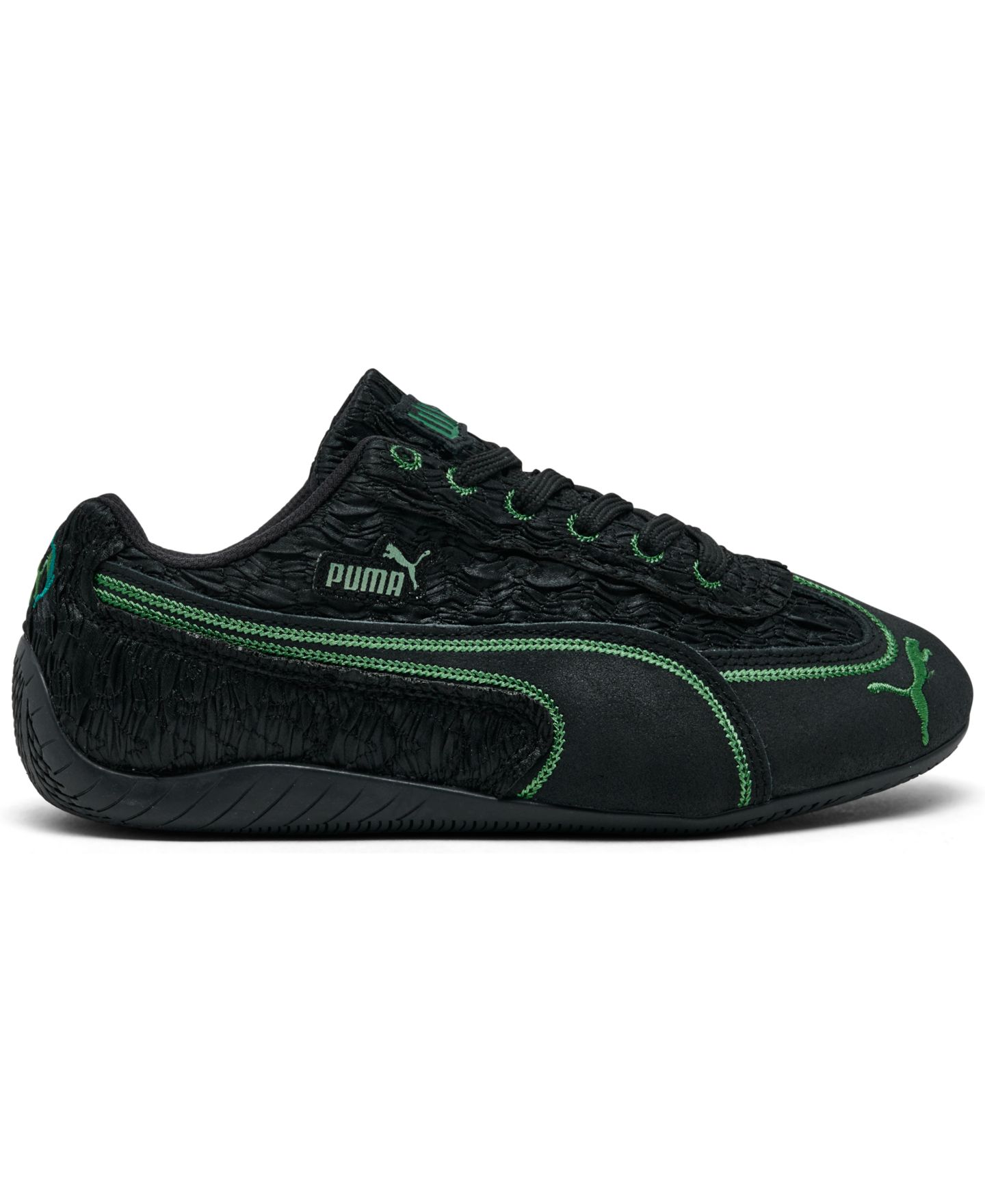 Детские кроссовки Puma Big Kids Wicked Speedcat Elphie Casual, цвет: Чёрный / Тёмно-зелёный — фото 2