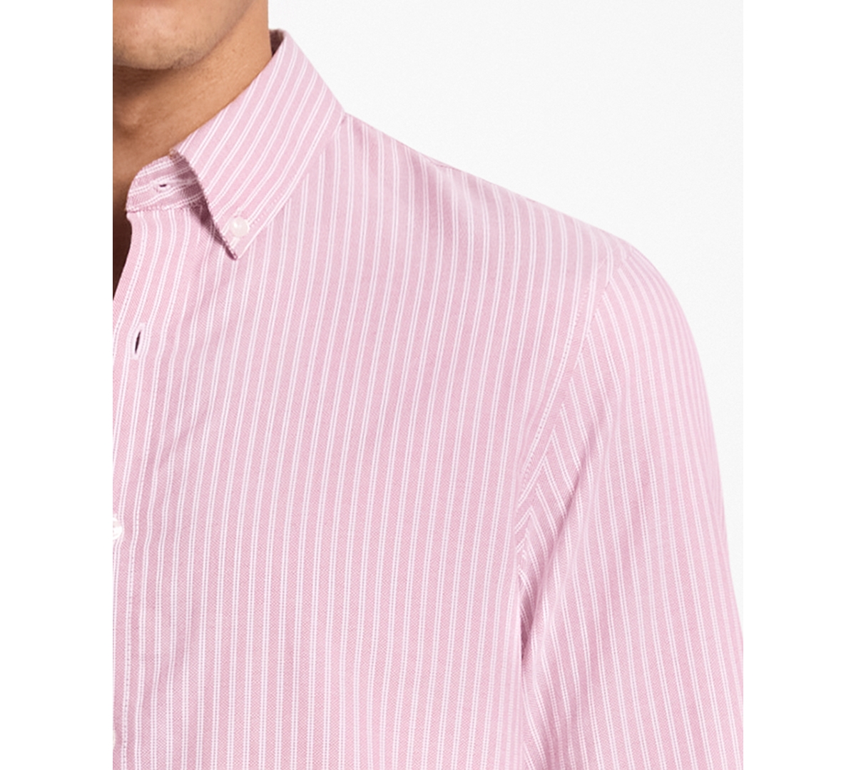 Michael Kors Men's Classic Oxford Strip Button-Up Shirt