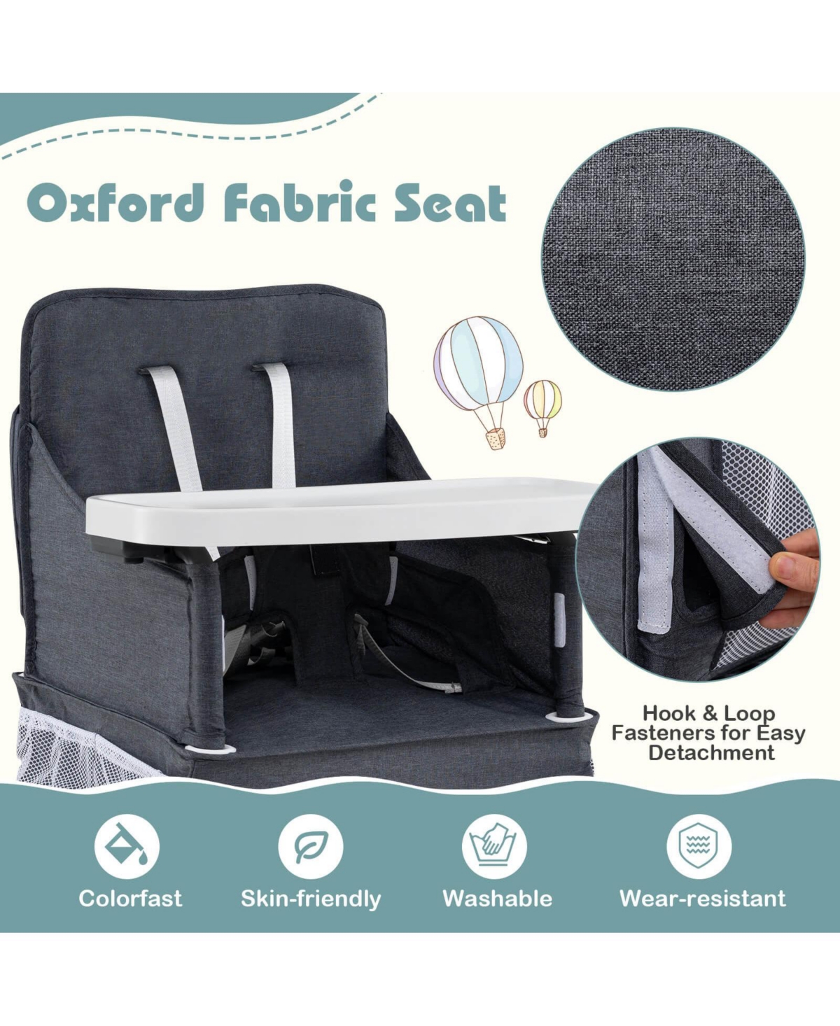 Costway Toddler Folding High Chair with 2-position Tray Adjustable Safety Baffle