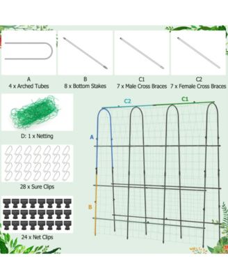 71 x 71 Inch U-Shaped Tall Garden Arched Trellis for Climbing Plants