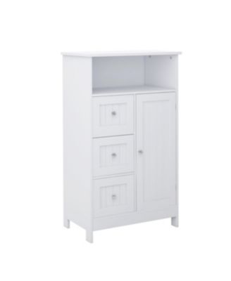Bathroom standing storage cabinet with 3 drawers and 1 door-White