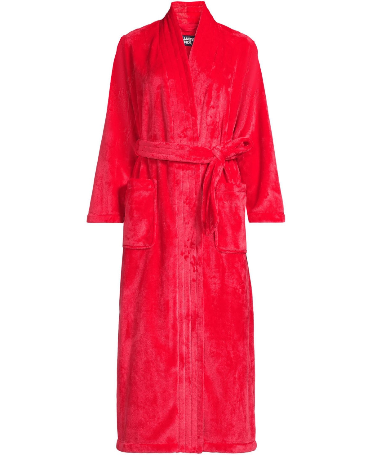 Lands' End Women's Cozy Plush Long Wrap Robe
